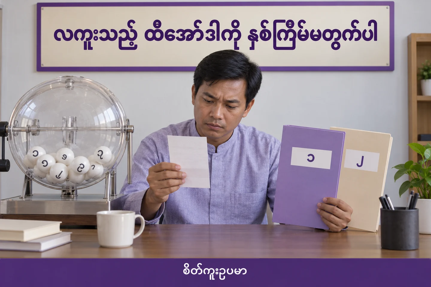 လကူးသော ထီအော်ဒါကို ပေးချေသည့်လနှင့် ပွဲခွဲစာရင်းတွင် မထပ်တွက်ပါနှင့် — စိတ်ကူးထီဆိုင်ရာ သရုပ်ဖော်ပုံ။