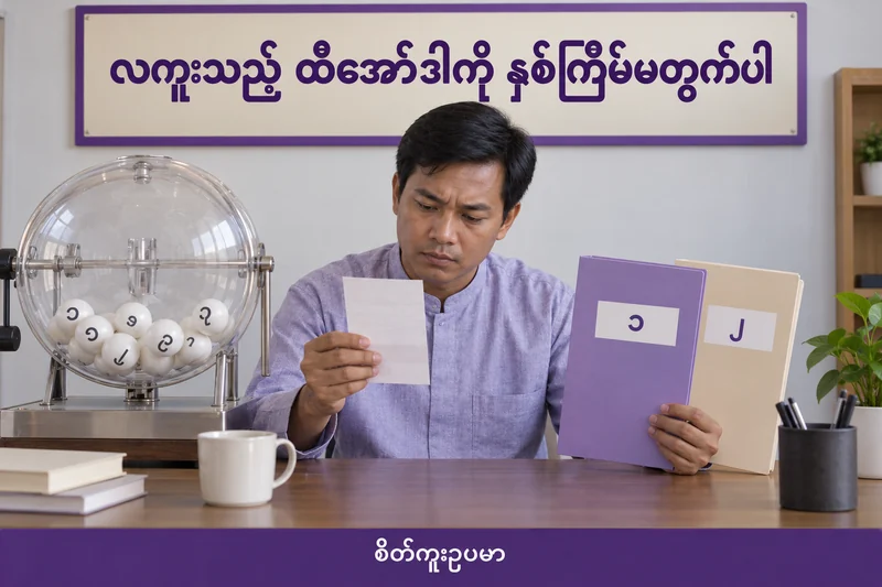 လကူးသော ထီအော်ဒါကို ပေးချေသည့်လနှင့် ပွဲခွဲစာရင်းတွင် မထပ်တွက်ပါနှင့် — စိတ်ကူးထီဆိုင်ရာ သရုပ်ဖော်ပုံ။